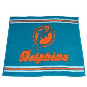 Biederlack NFL Miami Dolphins Throw Blanket Blue Orange Size 46x54 Vintage Logo